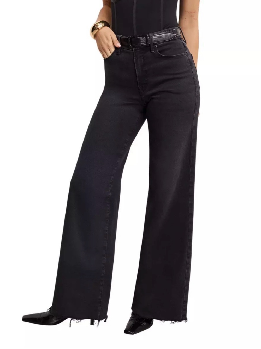 GOOD AMERICAN
Women's GOOD AMERICAN Soft Tech Good Waist Palazzo Wide Leg Jeans